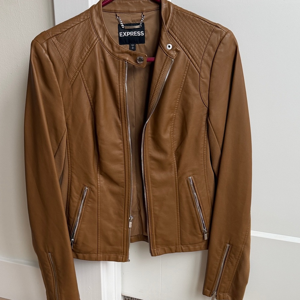 Express Women's Brown Leather Jacket